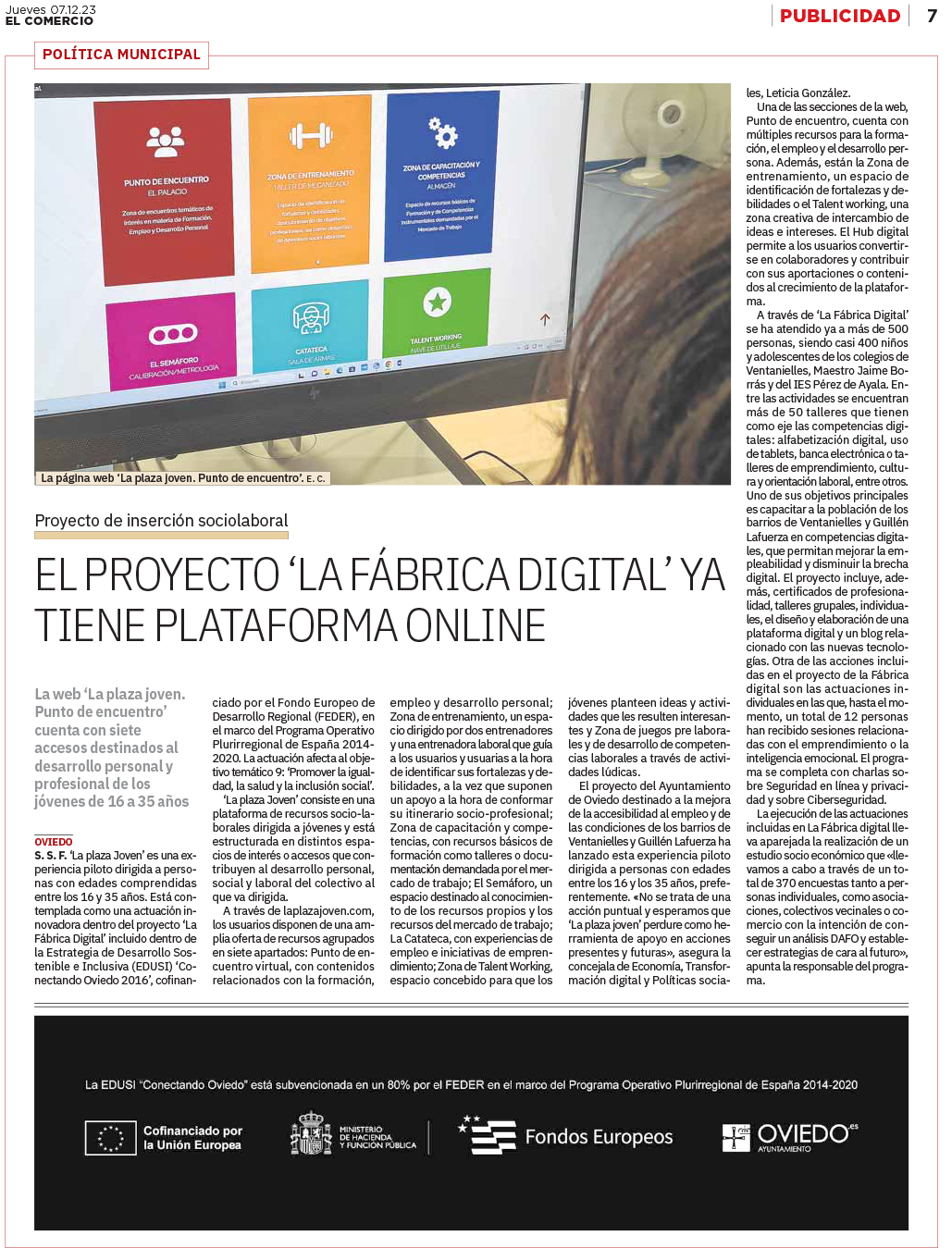 071223 El Comercio La Fábrica Digital